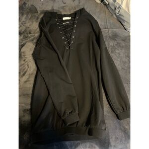 Meshki Long Sleeve Black Sweater Dress